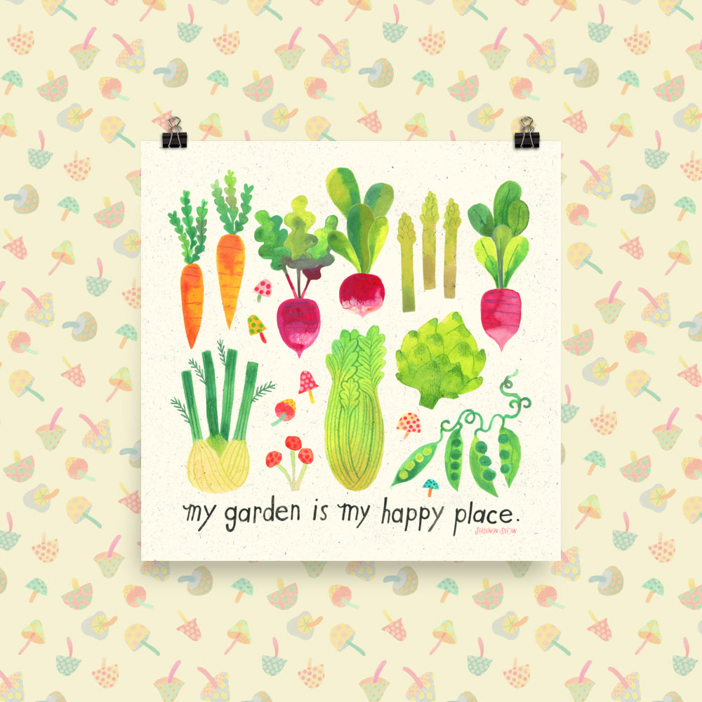 My Garden is My Happy Place Art Print